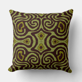 Mazipoodles Crazy Maze - Olive Dark Chocolate Kissen