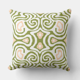 Mazipoodles Crazy Maze - Olive White Peach Kissen