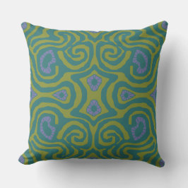 Mazipoodles Crazy Maze - Olivenweg Aquamarin Periw Kissen