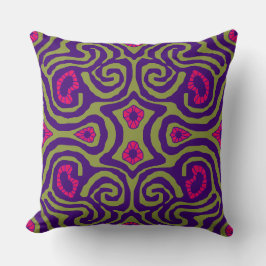 Mazipoodles Crazy Maze - Olivenweg Lila Magenta Kissen