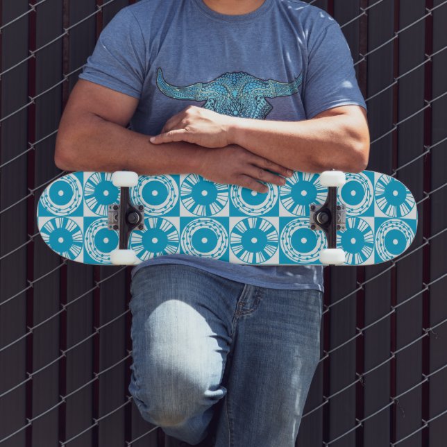 MAZIPOODLES Ethnic Solar Mid Century Modern 03 Skateboard (Außenbereich 3)