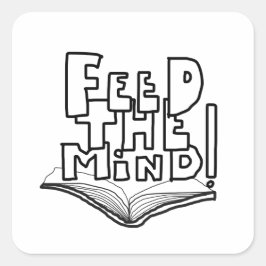 MAZIPOODLES Feed The Mind 077  Quadratischer Aufkleber