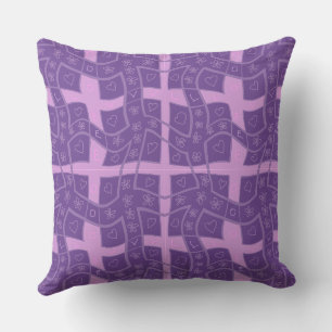 Mazipoodles Floral Liebe Herz Karo Mauve Lila Kissen