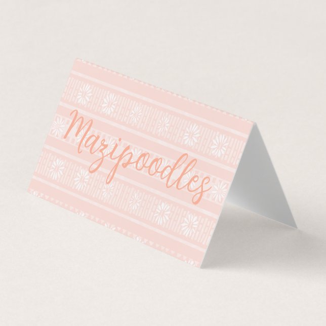 MAZIPOODLES Floral Striped Ribbed Knitting Name Visitenkarten (Vorderseite)