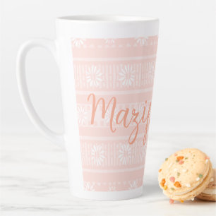 MAZIPOODLES Florales gestreiftes geripptes Strickn Milchtasse