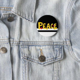 MAZIPOODLES Frieden Gelb Button