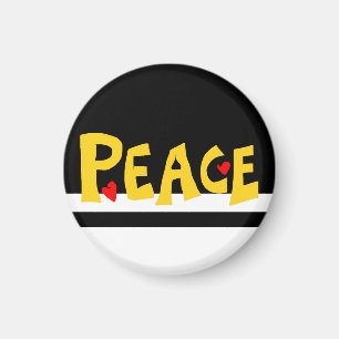 MAZIPOODLES Frieden Gelb Magnet