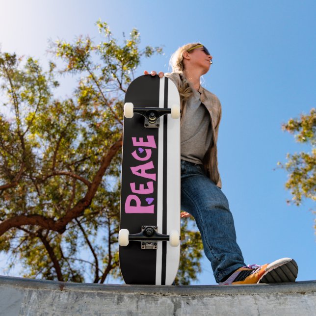 MAZIPOODLES Frieden Rosa Skateboard (Außen 1)