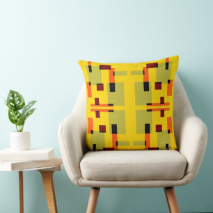 Mazipoodles Geometric Abstraction Yellow Kissen