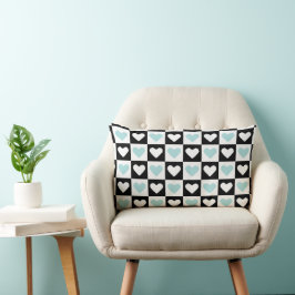 Mazipoodles Hearts Abstraction Duck Egg Blue Mini Lendenkissen