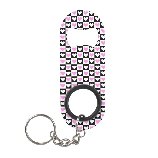 Mazipoodles Herz Abstraktion Rosa 2 Mini Flaschenöffner (Vorderseite)