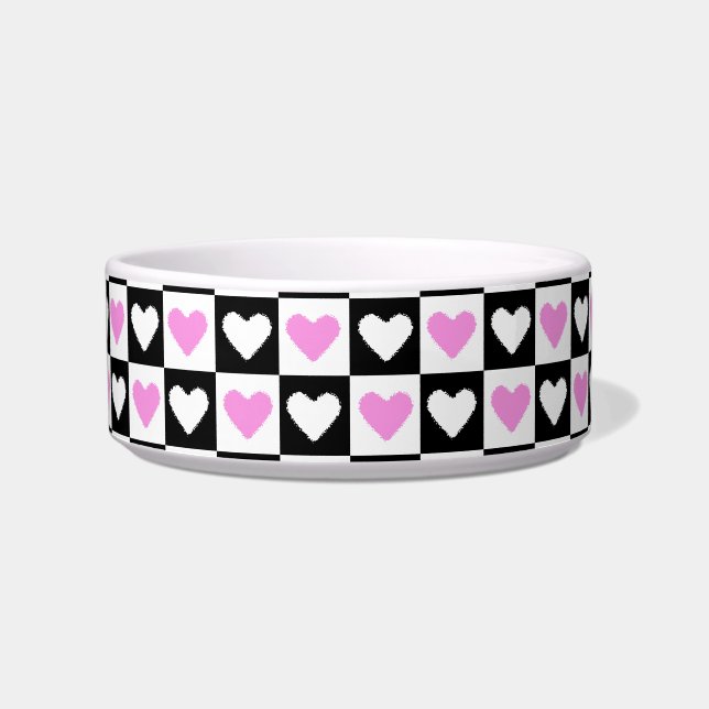 Mazipoodles Herz Abstraktion Rosa 2 Napf (Vorderseite)