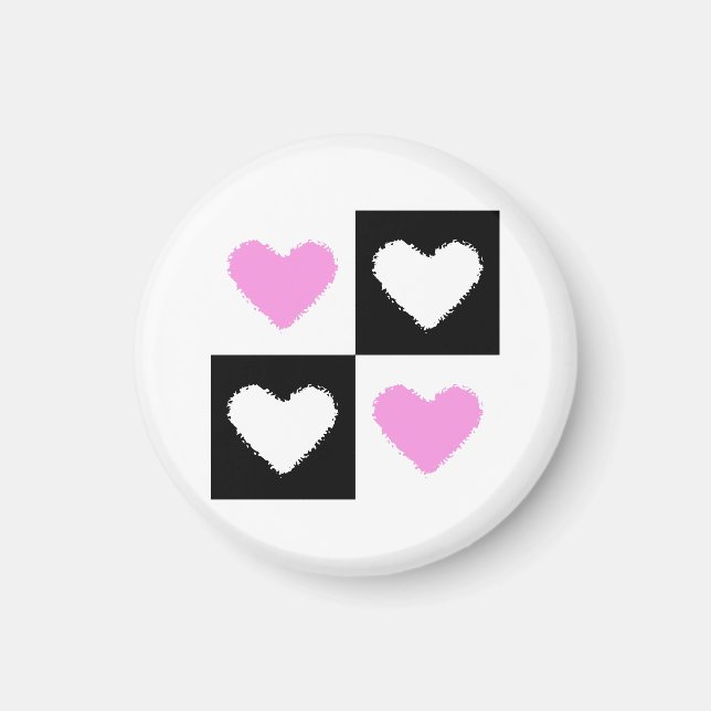 Mazipoodles Herz Abstraktion Rosa Magnet (Vorne)