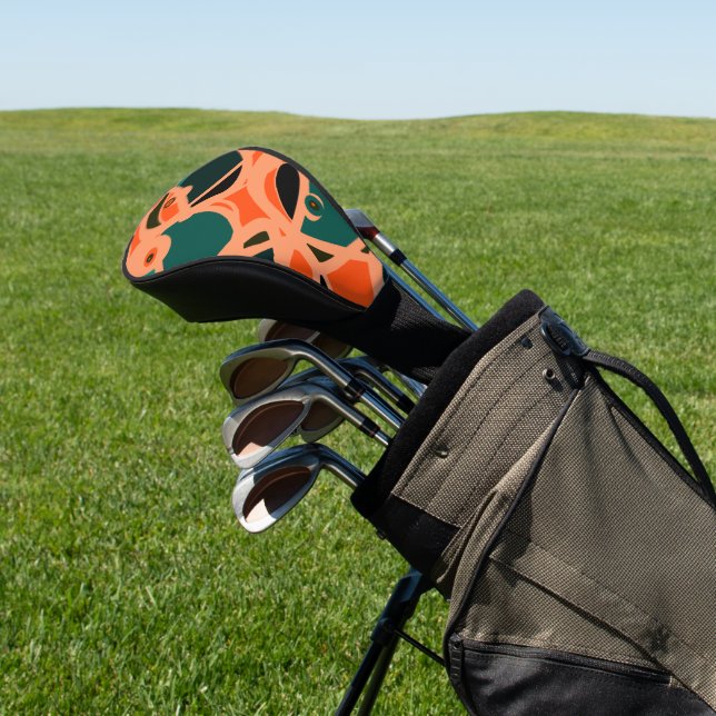 MAZIPOODLES I Spy Eye Orange Teal Black Golf Headcover (In SItu)