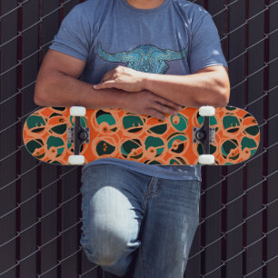 MAZIPOODLES Ich-spy-Auge Orange Türkis Schwarz Skateboard