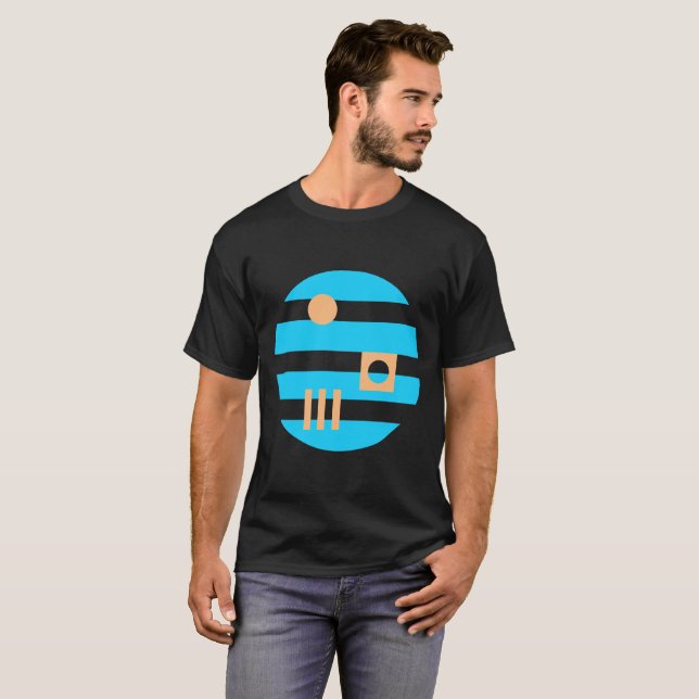 Mazipoodles im Mondlicht Cyan Peach T - Shirt (Vorne ganz)