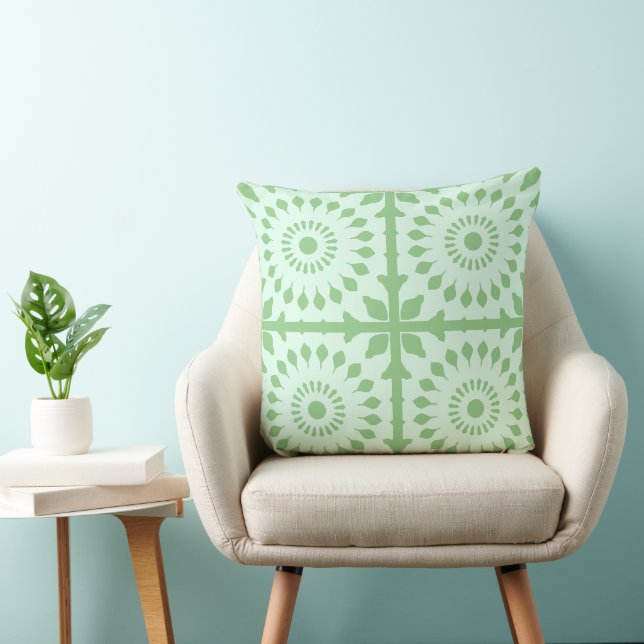Mazipoodles Kaleidoscope Wheel A Pastel Green Mint Kissen (Stuhl )