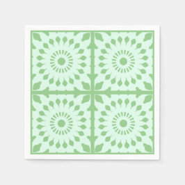 Mazipoodles Kaleidoscope Wheel A Pastel Green Mint Serviette