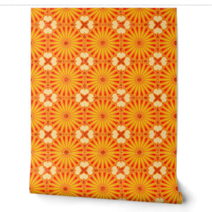Mazipoodles Kaleidoskop P Roter Gelber Orange 2A Tapete