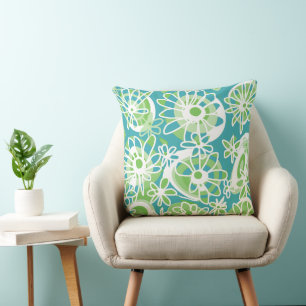 Mazipoodles Liebe Blume - Aquamarin grün Kissen
