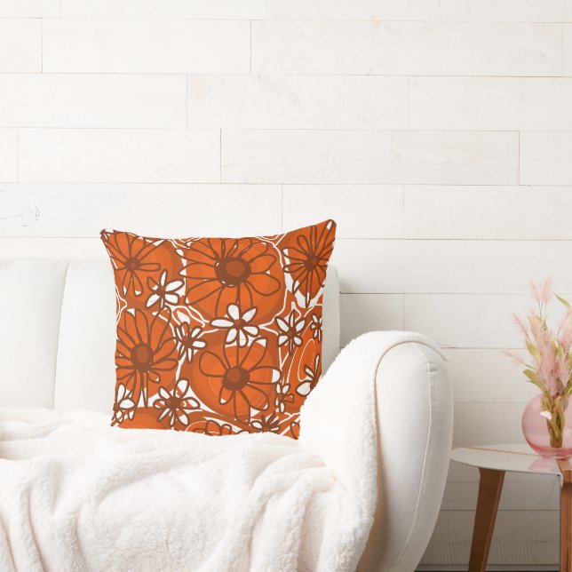 Mazipoodles Liebe Blume - Burnt Orange Brown Kissen (Liege)