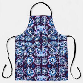Mazipoodles Liebe Blume - Indigo Blue Lilac White Schürze