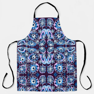 Mazipoodles Liebe Blume - Indigo Blue Lilac White Schürze