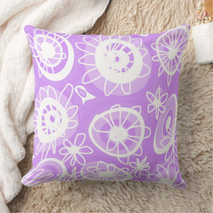 Mazipoodles Liebe Blume - Lilac White Kissen