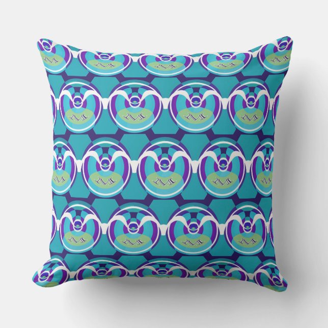 Mazipoodles M Initial Circle Logo Muster Kissen (Vorderseite)