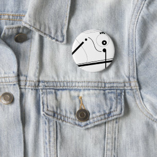 Mazipoodles Musikalische Komposition Weiß Schwarz Button