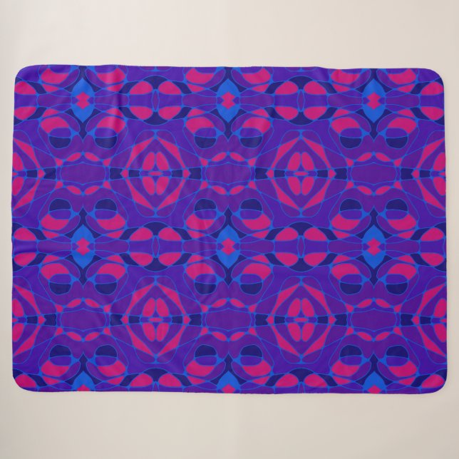 Mazipoodles Neuro Art Pink Orange Lila Sherpadecke (Vorderseite (Horizontal))