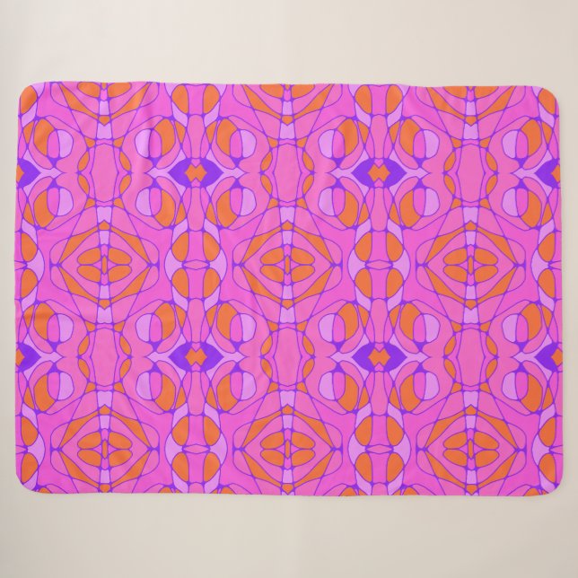 Mazipoodles Neuro Art Pink Orange Lila Sherpadecke (Vorderseite (Horizontal))
