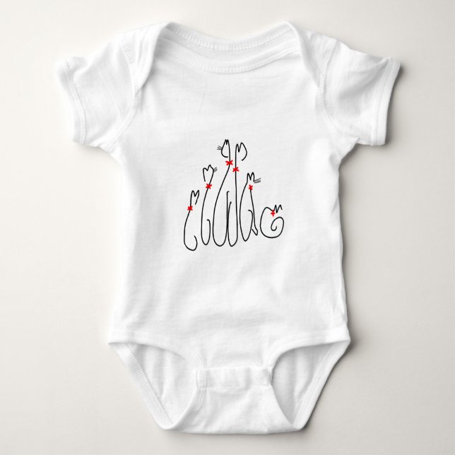 Mazipoodles Niedliche Katzen 2 Baby Strampler (Vorderseite)