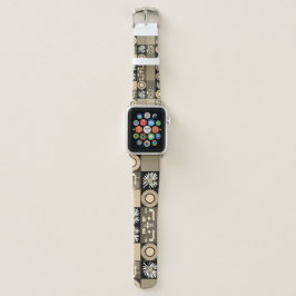 Mazipoodles Patchwork Quilt 2 Sepia Apple Watch Armband