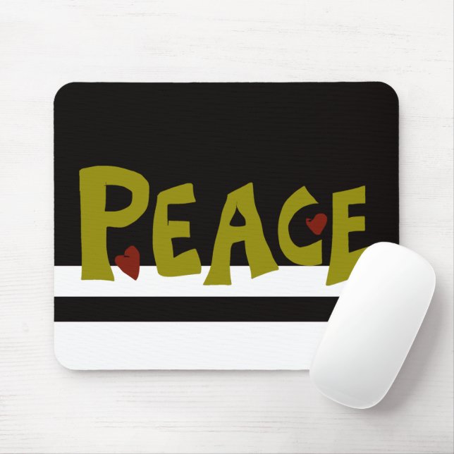 MAZIPOODLES Peace Olive Green Mousepad (Mit Mouse)