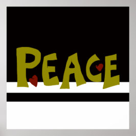 MAZIPOODLES Peace Olive Green Poster