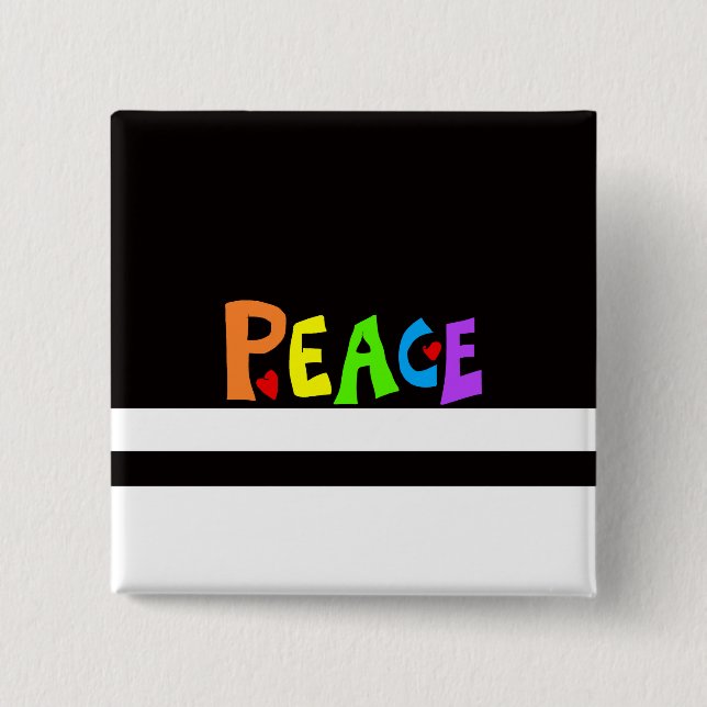 MAZIPOODLES Peace Rainbow Button (Vorderseite)