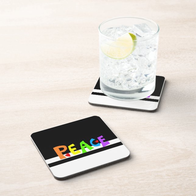 MAZIPOODLES Peace Rainbow Getränkeuntersetzer (Rechte Seite)