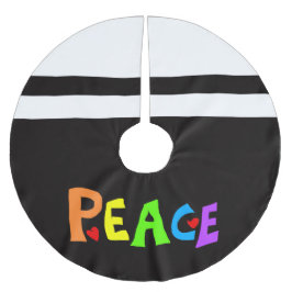 MAZIPOODLES Peace Rainbow Polyester Weihnachtsbaumdecke