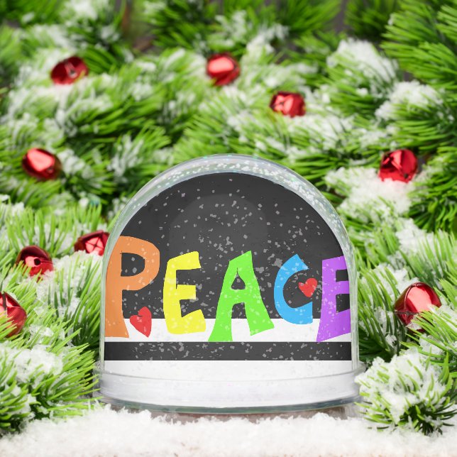 MAZIPOODLES Peace Rainbow Schneekugeln (Weihnachten)