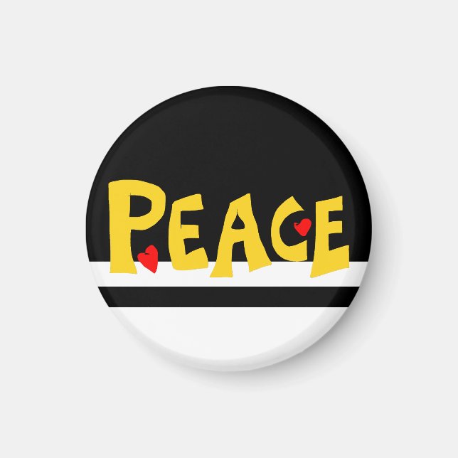MAZIPOODLES Peace Yellow  Magnet (Vorne)