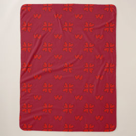 Mazipoodles Rotes Herz auf Rot Sherpadecke