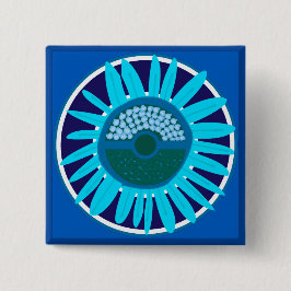 Mazipoodles Sonnenblume Sonnenschein: Blau 1 Button