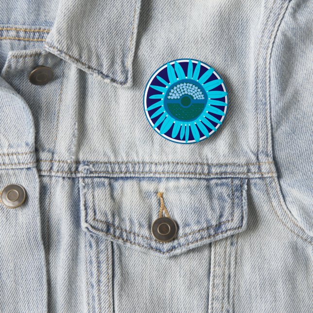 Mazipoodles Sonnenblume Sonnenschein: Blau 1 Button (Beispiel)