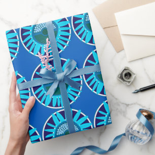 Mazipoodles Sonnenblume Sonnenschein: Blau 1 Geschenkpapier