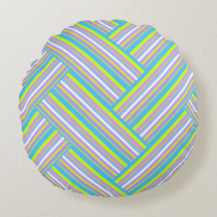 MAZIPOODLES Streifen Spaghetti 54 Herringbone Rundes Kissen