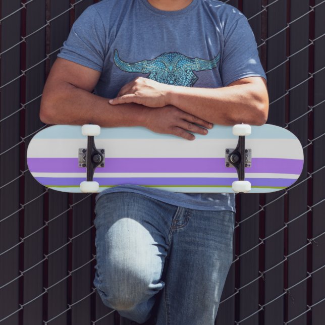 MAZIPOODLES Stripes Spaghetti 14 Skateboard (Außenbereich 3)