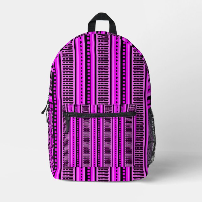 MAZIPOODLES Strippengeflechtmuster 001 B Bedruckter Rucksack (Vorderseite)