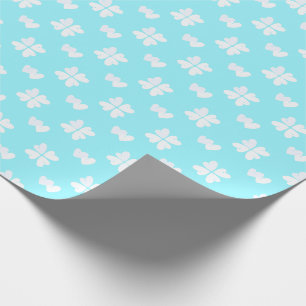 Mazipoodles Weißes Herz auf Türkis Blau Geschenkpapier