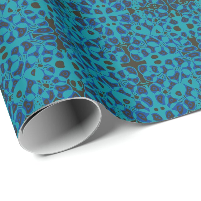 Mazipoodles Zellen Ähnliche Unterschiede Aquamarin Geschenkpapier (Rolleneckpunkt)